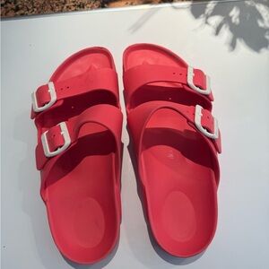 Red birenkstock Sandals water proof